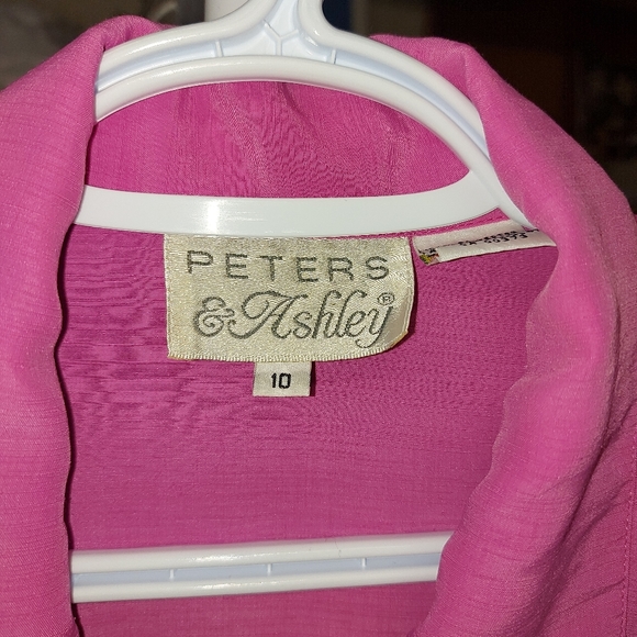 🐱 Peters and Ashley Pink Button Down Shirt Size 10 Nice Summer Blouse - Picture 2 of 5